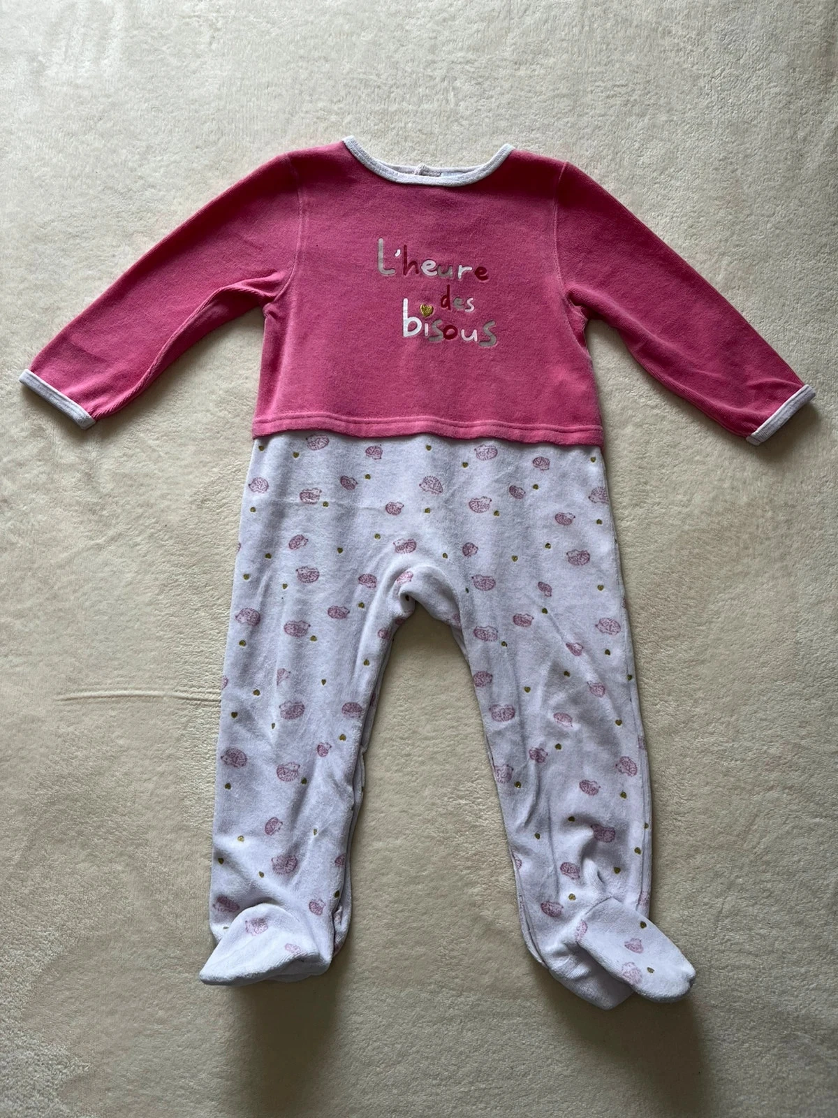 pyjama bébé rose l’heure des bisous trop craquant 24 mois 💗💤